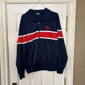 Puma Men's Navy and Red Track Jacket